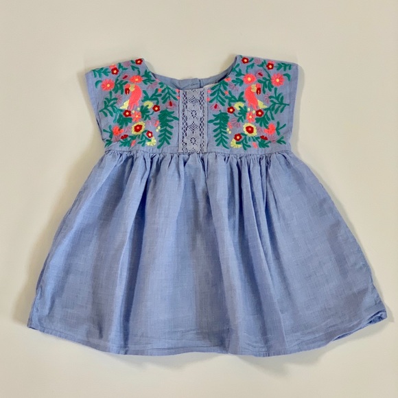 GAP Other - Baby GAP Baby Girl Blue Parrot Dress